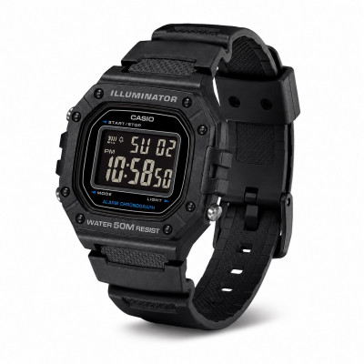 Чоловічий годинник Casio W-218H-1B — Спортивна модель з водозахистом 5 ATM та електронним дисплеєм