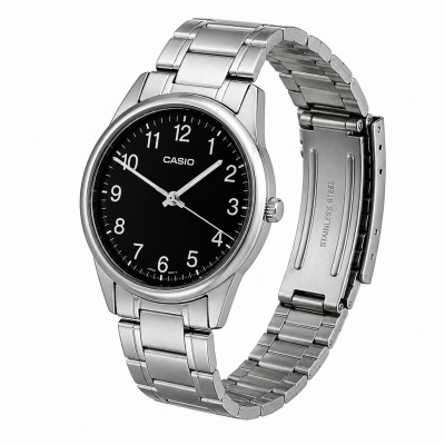 Чоловічий годинник Casio MTP-V005D-1B4 — класична модель на металевому браслеті з мінеральним склом
