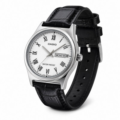 Чоловічий годинник Casio MTP-V006L-7B — Класична модель з календарем та шкіряним ремінцем