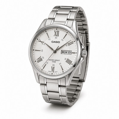 Чоловічий годинник Casio MTP-1384D-7AV Classic — сталевий корпус та водозахист 10 ATM