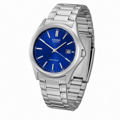 Чоловічий годинник Casio MTP-1183A-2A Classic з синім циферблатом та сталевим браслетом