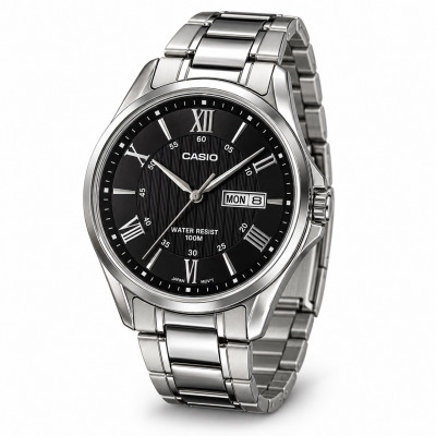 Чоловічий годинник Casio MTP-1384D-1A Classic – сталевий корпус, водозахист 100м та індикація дати