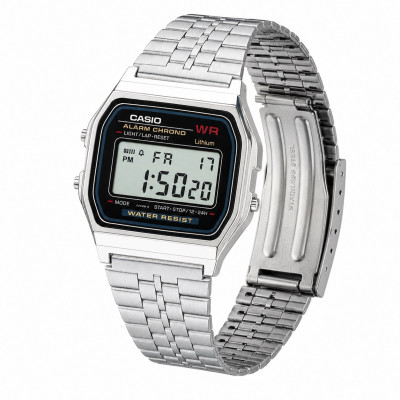 Чоловічий годинник Casio A159W-N1 — класична електронна модель у сріблястому корпусі з підсвічуванням