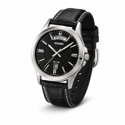 Чоловічий годинник Casio MTP-1381L-1A — Класична модель з відображенням дня тижня та шкіряним ремінцем