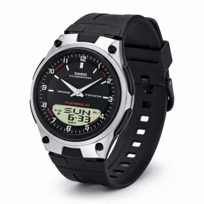 Чоловічий годинник Casio AW-80-1A - спортивна модель зі стрілково-електронним циферблатом та підсвічуванням