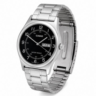Чоловічий годинник Casio MTP-V006D-1B2 з календарем та металевим браслетом