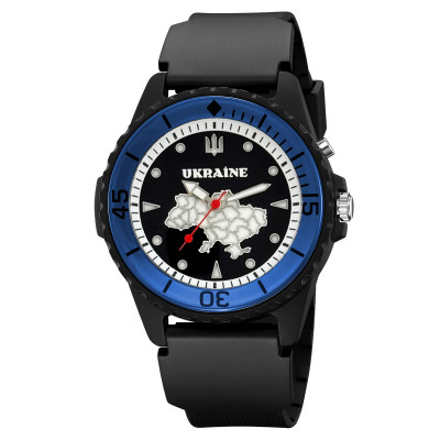 Годинник наручний Awarder 031 Ukraine Black-Blue спортивний з водонепроникністю 5 ATM
