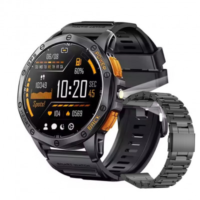 Розумний годинник Modfit Pathfinder GPS Compass Black Steel з AMOLED дисплеєм та подарунковим ремінцем