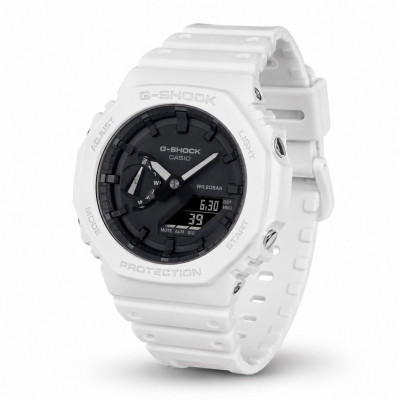 Чоловічий годинник Casio G-SHOCK GA-2100-7A білий спортивний з водозахистом 20 ATM