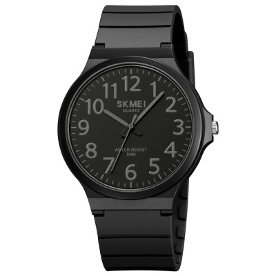 Чоловічий годинник Skmei 2108BKDKGY-AC Black Grey-AC з водонепроникністю 5 ATM та каучуковим ремінцем