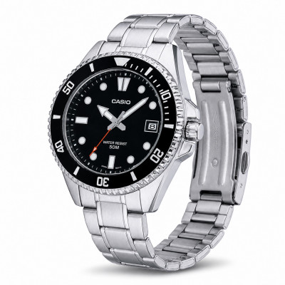 Чоловічий годинник Casio MDV-10D-1A1 класичний сталевий браслет водонепроникність 5 ATM