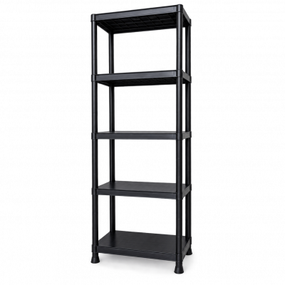 Стелаж пластиковий PRIMA HOME (178,5 х 60 х 30 см) 5 полиць, навантаження 200 кг, для складу гаража майстерні підвалу (Чорний)