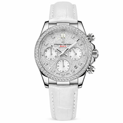 Жіночий годинник Pagani Design PD-1730 Silver-White з хронографом та сапфіровим склом
