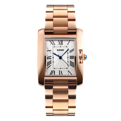 Жіночий наручний годинник Skmei 1284RG Rose Gold у кольорі рожеве золото з металевим браслетом