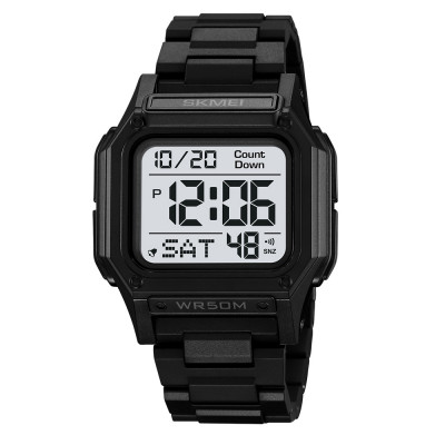 Чоловічий спортивний годинник Skmei 2264BKWT Black-White з електронним циферблатом та підсвічуванням
