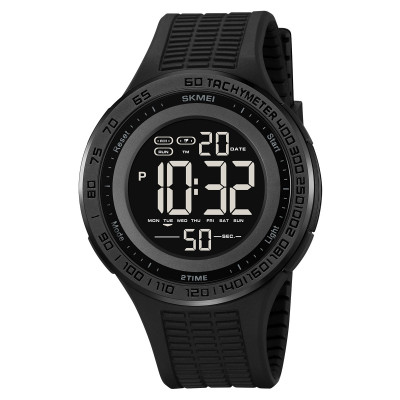 Чоловічий спортивний годинник Skmei 2155BKBK All Black з електронним циферблатом та підсвіткою