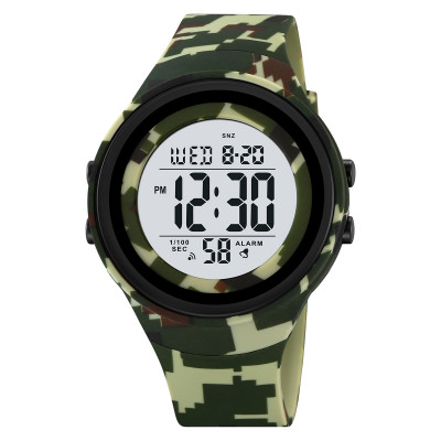 Спортивний чоловічий годинник Skmei 2093CMGN Camo Green з електронним циферблатом та водонепроникністю 5 ATM