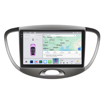Штатная магнитола Lesko для Hyundai i10 I 2007-2013 экран 9" 4/64 QLED CarPlay 4G Wi-Fi GPS 360 Prime