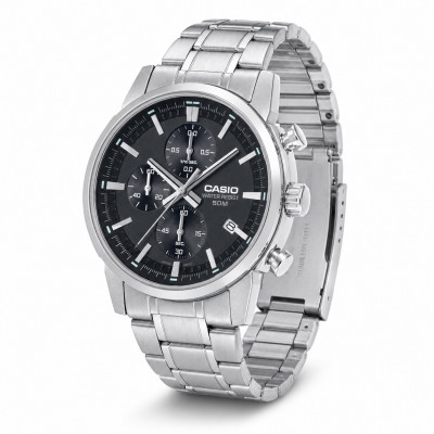 Чоловічий годинник Casio MTP-E510D-1A1 з хронографом та сталевим браслетом, Японія