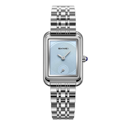 Жіночий годинник Skmei 2670SIBU Silver-Light Blue з мінеральним склом та сріблястим браслетом