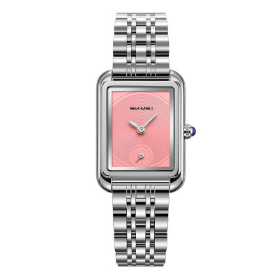 Жіночий годинник Skmei 2670SIPK Silver-Pink зі сріблястим браслетом та рожевим циферблатом
