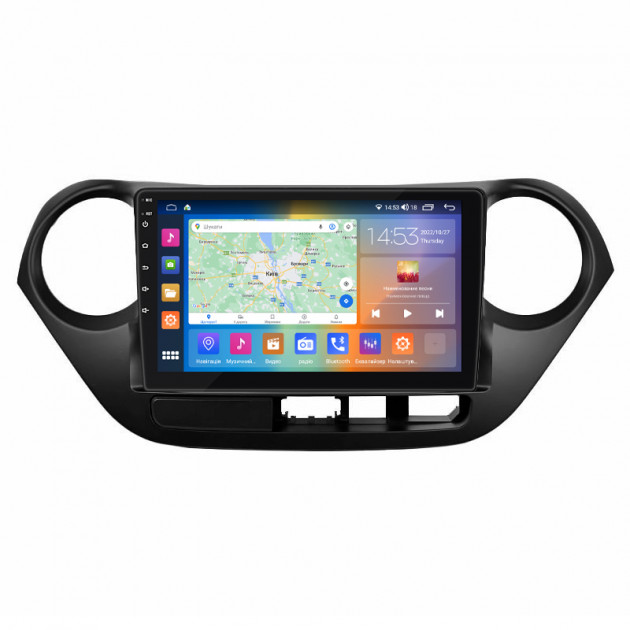 Штатная магнитола Lesko для Hyundai i10 II 2013-2016 экран 9" 4/64Gb CarPlay 4G Wi-Fi GPS Prime