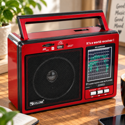 Радиоприёмник портативный аккумуляторный Golon RX-006 UAR FM радио с USB выходом