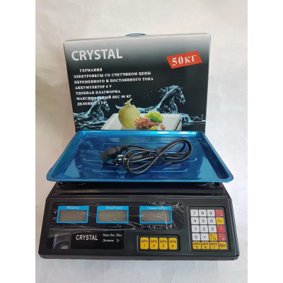 Весы Crystal 50 kg электронные настольные весы с калькулятором торговые