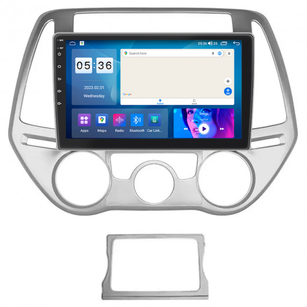 Штатная магнитола Lesko для Hyundai i20 I Рестайлинг 2012-2014 экран 9" 4/64Gb CarPlay 4G Wi-Fi GPS Prime