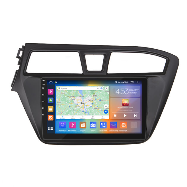 Штатная магнитола Lesko для Hyundai i20 II 2014-2018 экран 9" 4/64Gb CarPlay 4G Wi-Fi GPS Prime