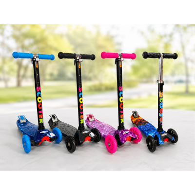 Самокат Scooter с подсветкой колес для девочки и мальчика 3 цвета