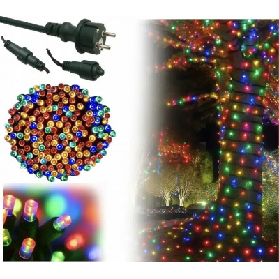 Светодиодная Гирлянда нить 401 led RGB разноцветная (черный провод)