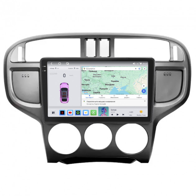 Штатная магнитола Lesko для Hyundai Matrix I Рестайлинг 2005-2008 экран 9" 4/64 QLED CarPlay 4G Wi-Fi GPS 360 Prime