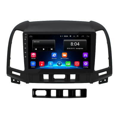 Штатная магнитола Lesko для Hyundai Santa Fe II 2005-2010 экран 9" 2/32Gb Wi-Fi GPS Base