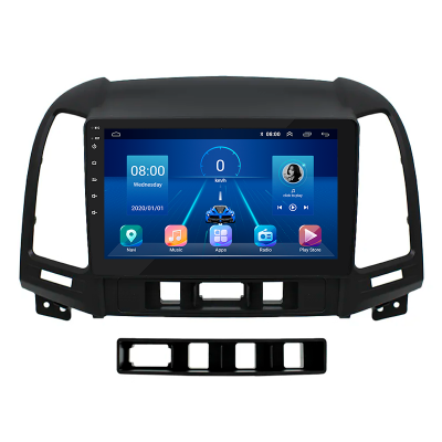 Штатная магнитола Lesko для Hyundai Santa Fe II Рестайлинг 2009-2012 экран 9" 2/32Gb 4G Wi-Fi GPS Top