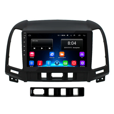 Штатная магнитола Lesko для Hyundai Santa Fe II Рестайлинг 2009-2012 экран 9" 2/32Gb Wi-Fi GPS Base