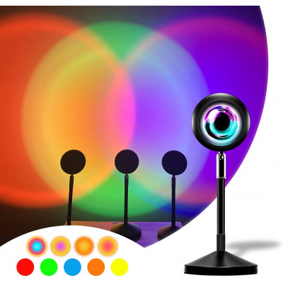 Sunset Lamp RGB 16 цветов - проекционный светильник заката, рассвета с пультом