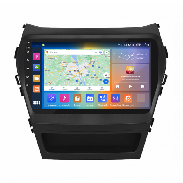 Штатная магнитола Lesko для Hyundai Santa Fe III 2012-2016 экран 9" 4/64Gb CarPlay 4G Wi-Fi GPS Prime