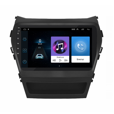 Штатная магнитола Lesko для Hyundai Santa Fe III Рестайлинг 2015-2018 экран 9" 1/16Gb Wi-Fi GPS Base