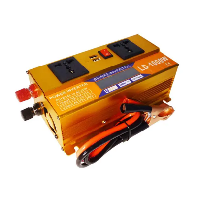 Преобразователь Инвертор 1000W 12V/24V + LCD, золотой