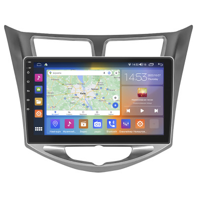 Штатная магнитола Lesko для Hyundai Solaris I 2010-2014 экран 10" 4/64Gb CarPlay 4G Wi-Fi GPS Prime