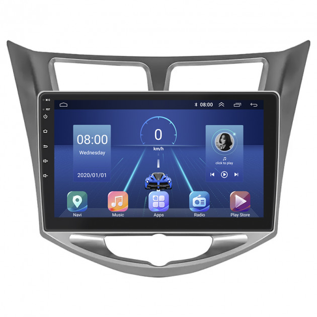 Штатная магнитола Lesko для Hyundai Solaris I 2010-2014 экран 10" 4/64Gb 4G Wi-Fi GPS Top