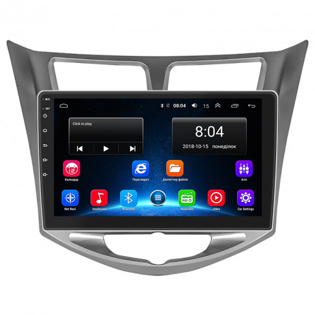 Штатная магнитола Lesko для Hyundai Solaris I Рестайлинг 2014-2017 экран 10" 2/32Gb Wi-Fi GPS Base