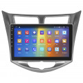 Штатная магнитола Lesko для Hyundai Solaris I Рестайлинг 2014-2017 экран 10" 2/32Gb CarPlay 4G Wi-Fi GPS Prime