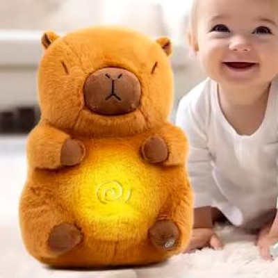 Коричневый Интерактивная дышащая Капибара Snuggle Pulse CapyBuddy 30 см мягкая плюшевая игрушка