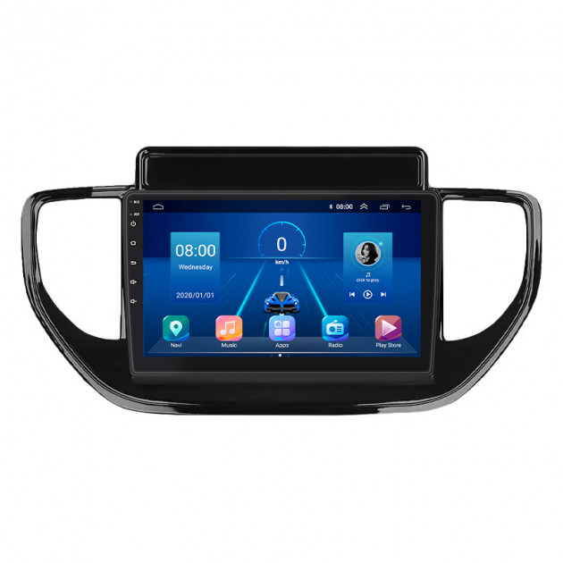 Штатная магнитола Lesko для Hyundai Solaris II Рестайлинг 2020-н.в. экран 9" 2/32Gb Wi-Fi GPS Base