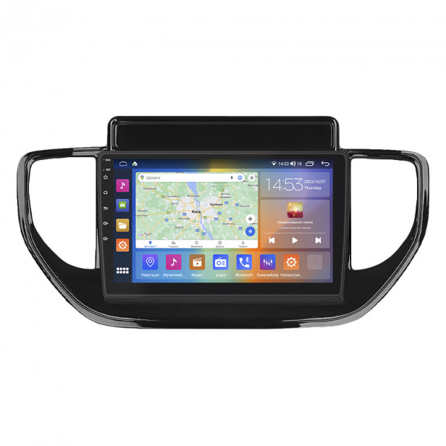 Штатная магнитола Lesko для Hyundai Solaris II Рестайлинг 2020-н.в. экран 9" 2/32Gb CarPlay 4G Wi-Fi GPS Prime