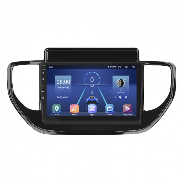 Штатная магнитола Lesko для Hyundai Solaris II Рестайлинг 2020-н.в. экран 9" 2/32Gb 4G Wi-Fi GPS Top