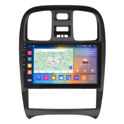 Штатная магнитола Lesko для Hyundai Sonata IV (EF) Рестайлинг 2001-2012 экран 9" 2/32Gb CarPlay 4G Wi-Fi GPS Prime