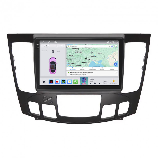 Штатная магнитола Lesko для Hyundai Sonata V (NF) Auto AC 2008-2010 экран 9" 4/64 QLED CarPlay 4G Wi-Fi GPS 360 Prime